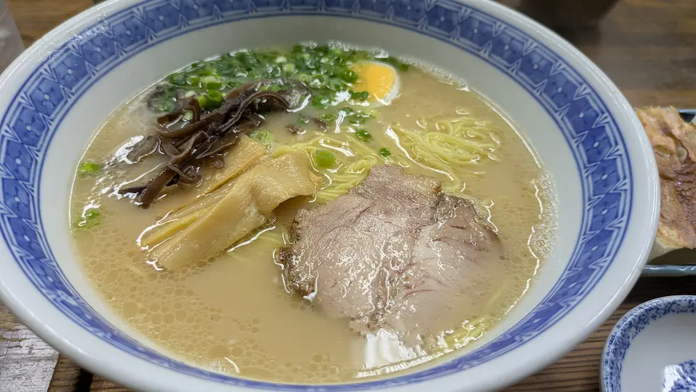 練馬にあるラーメンふくちゃんのとんこつラーメン