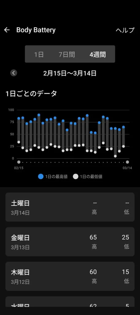 Body Battery（ボディバッテリー）